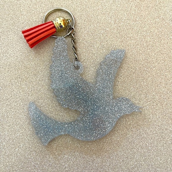 Hand Crafted Accessories - Handmade Dove Keychain